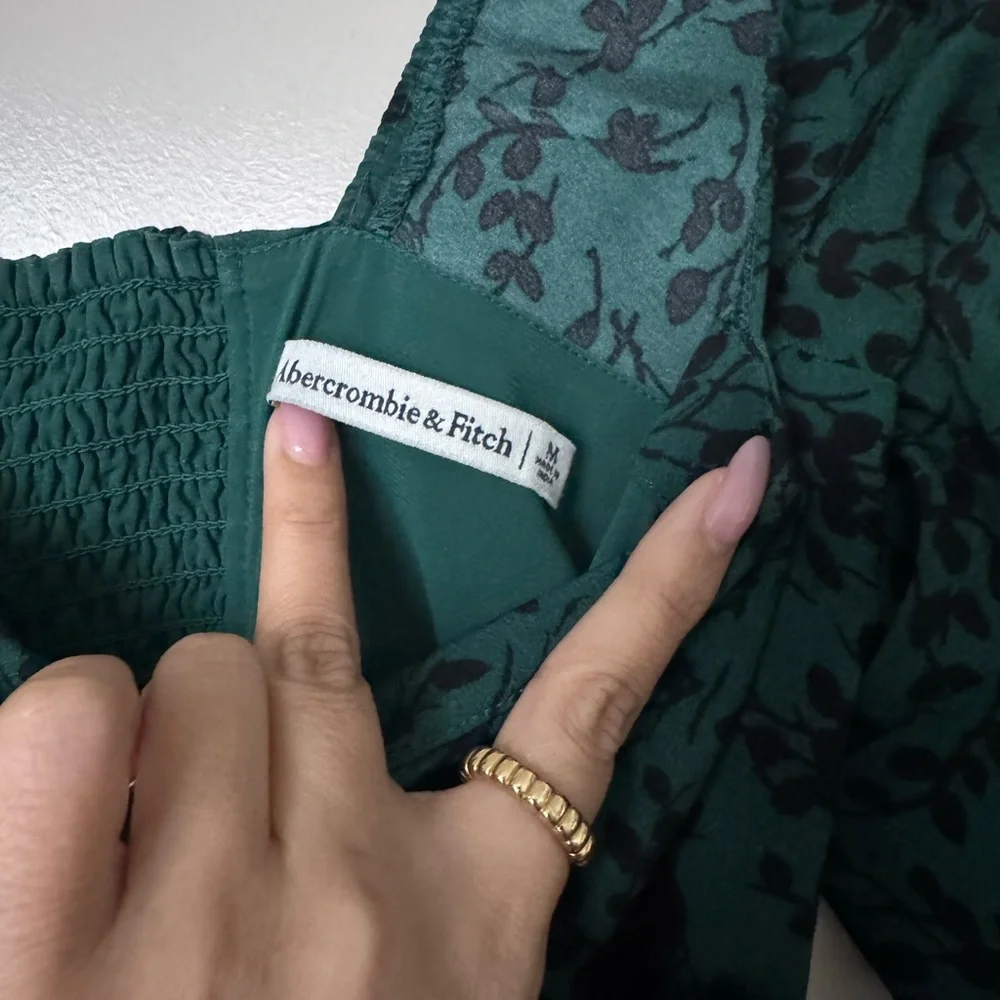 Abercrombie & Fitch Teal Floral Long Sleeve Dress - Picture 3 of 4